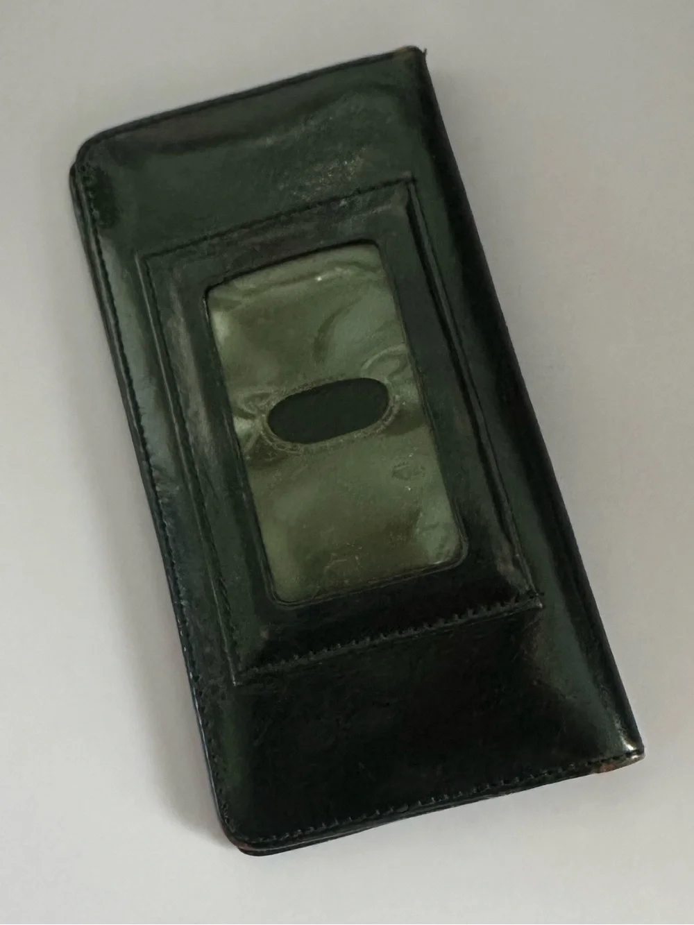 Vintage HOBO International black leather tall checkbook bifold wallet